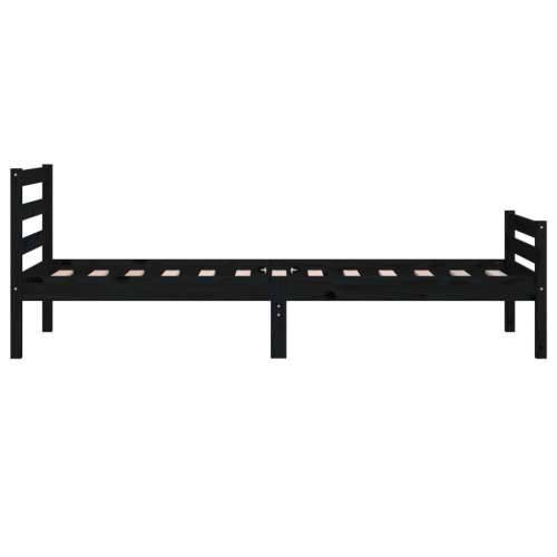 Okvir za krevet od masivnog drva crni 90 x 200 cm Crna 90 x 200 cm Cijena
