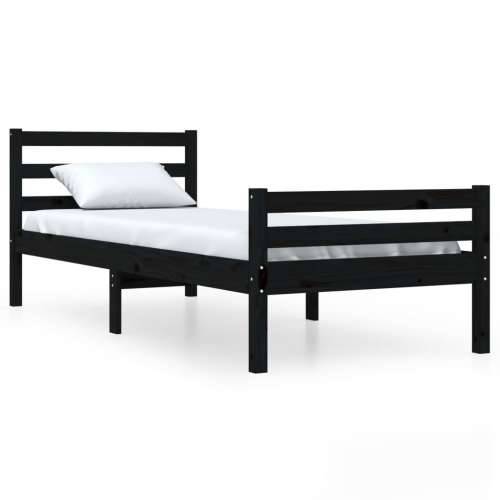 Okvir za krevet od masivnog drva crni 100 x 200 cm Crna 100 x 200 cm Cijena