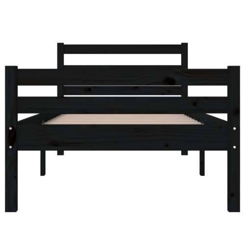 Okvir za krevet od masivnog drva crni 100 x 200 cm Crna 100 x 200 cm Cijena