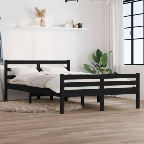 Okvir za krevet od masivnog drva crni 120 x 200 cm - Crna 120 x 200 cm Cijena