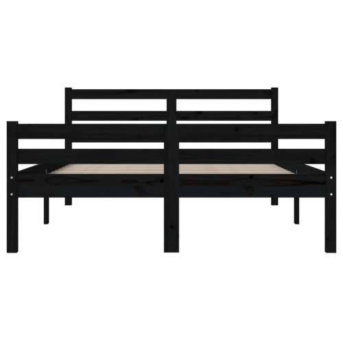 Okvir za krevet od masivnog drva crni 120 x 200 cm - Crna 120 x 200 cm Cijena
