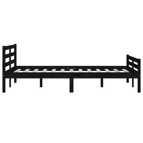 Okvir za krevet od masivnog drva crni 120 x 200 cm - Crna 120 x 200 cm Cijena