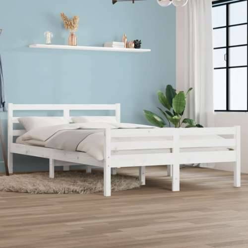 Okvir za krevet od masivnog drva bijeli 140 x 200 cm - Bijela 140 x 200 cm Cijena