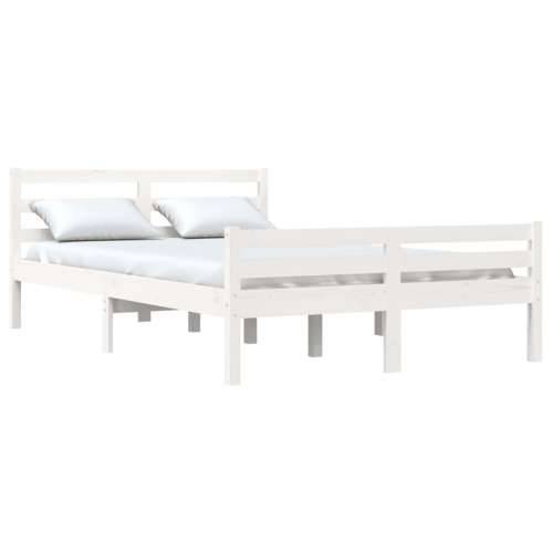 Okvir za krevet od masivnog drva bijeli 140 x 200 cm - Bijela 140 x 200 cm Cijena