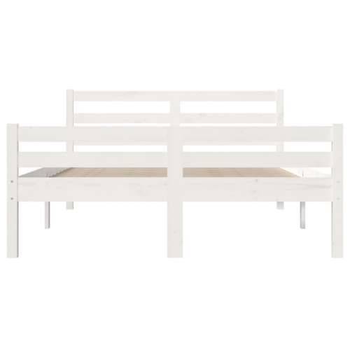 Okvir za krevet od masivnog drva bijeli 140 x 200 cm - Bijela 140 x 200 cm Cijena