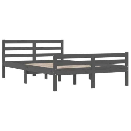 Okvir za krevet od masivnog drva sivi 140 x 200 cm - Siva 140 x 200 cm Cijena