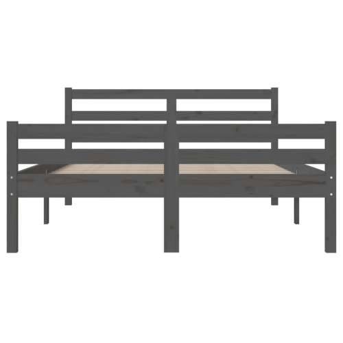 Okvir za krevet od masivnog drva sivi 140 x 200 cm - Siva 140 x 200 cm Cijena