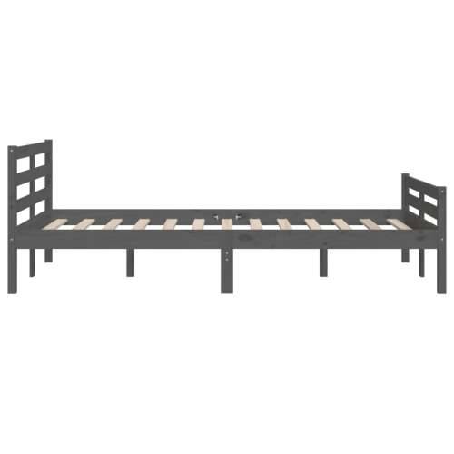 Okvir za krevet od masivnog drva sivi 140 x 200 cm - Siva 140 x 200 cm Cijena