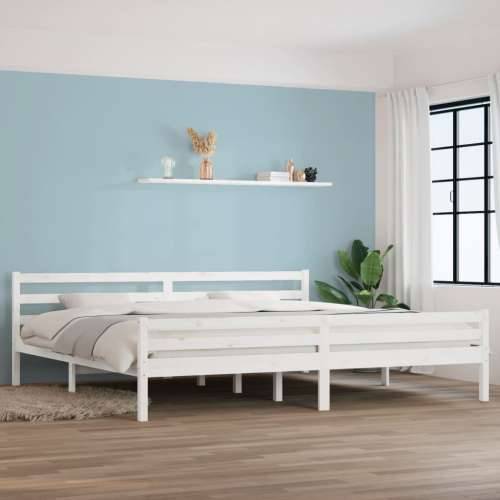 Okvir za krevet od masivnog drva bijeli 180 x 200 cm veliki - Bijela 180 x 200 cm Cijena