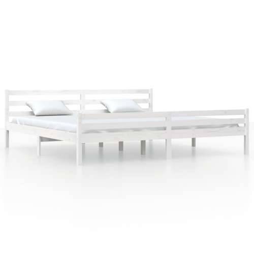 Okvir za krevet od masivnog drva bijeli 180 x 200 cm veliki - Bijela 180 x 200 cm Cijena