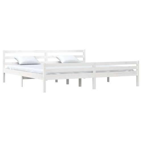 Okvir za krevet od masivnog drva bijeli 180 x 200 cm veliki - Bijela 180 x 200 cm Cijena