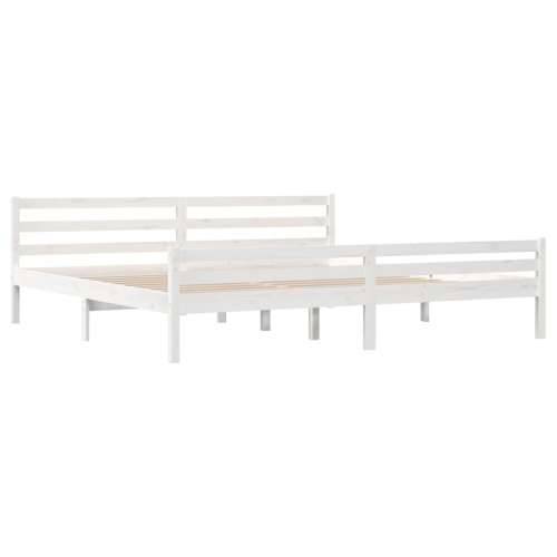 Okvir za krevet od masivnog drva bijeli 180 x 200 cm veliki - Bijela 180 x 200 cm Cijena