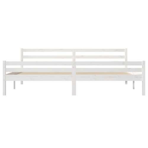 Okvir za krevet od masivnog drva bijeli 180 x 200 cm veliki - Bijela 180 x 200 cm Cijena