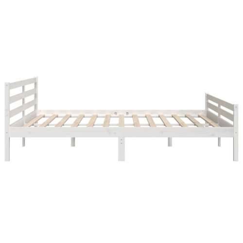 Okvir za krevet od masivnog drva bijeli 180 x 200 cm veliki - Bijela 180 x 200 cm Cijena