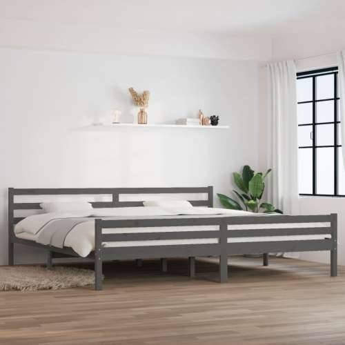 Okvir za krevet od masivnog drva sivi 200 x 200 cm - Siva 200 x 200 cm Cijena