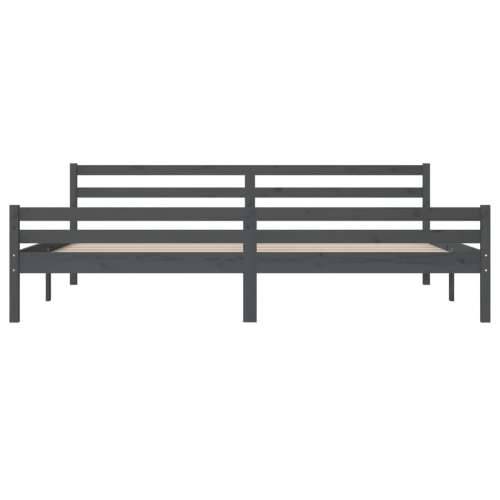 Okvir za krevet od masivnog drva sivi 200 x 200 cm - Siva 200 x 200 cm Cijena