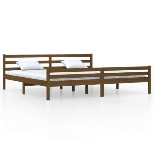 Okvir za krevet od masivnog drva smeđa boja meda 200 x 200 cm - boja meda 200 x 200 cm Cijena