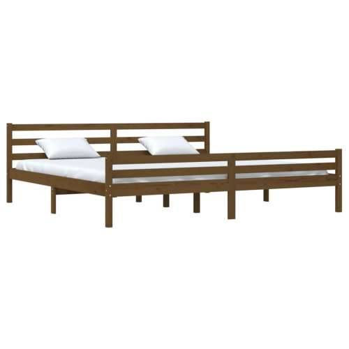 Okvir za krevet od masivnog drva smeđa boja meda 200 x 200 cm - boja meda 200 x 200 cm Cijena