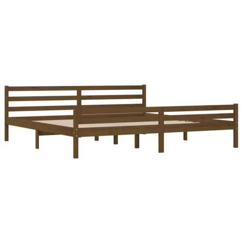 Okvir za krevet od masivnog drva smeđa boja meda 200 x 200 cm - boja meda 200 x 200 cm Cijena