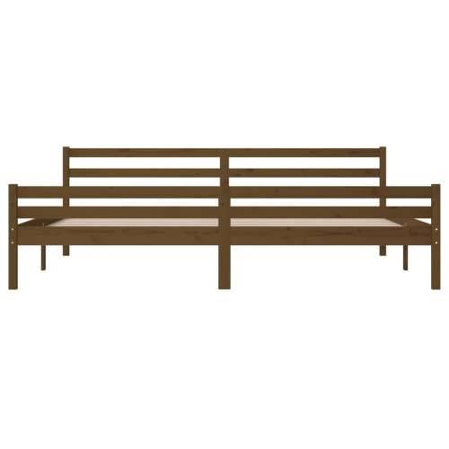 Okvir za krevet od masivnog drva smeđa boja meda 200 x 200 cm - boja meda 200 x 200 cm Cijena