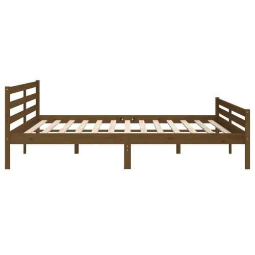 Okvir za krevet od masivnog drva smeđa boja meda 200 x 200 cm - boja meda 200 x 200 cm Cijena