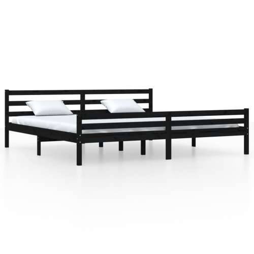 Okvir za krevet od masivnog drva crni 200 x 200 cm - Crna 200 x 200 cm Cijena