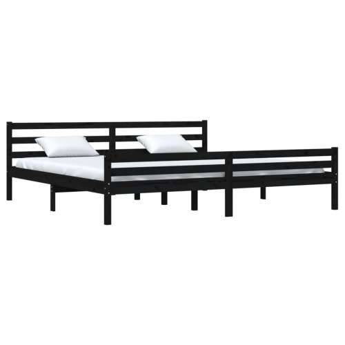 Okvir za krevet od masivnog drva crni 200 x 200 cm - Crna 200 x 200 cm Cijena