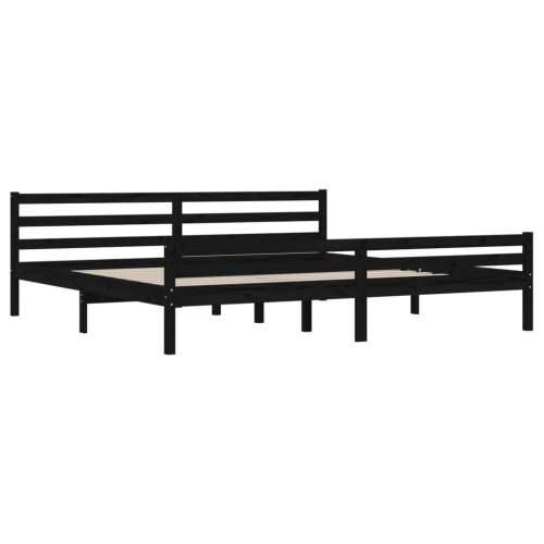 Okvir za krevet od masivnog drva crni 200 x 200 cm - Crna 200 x 200 cm Cijena