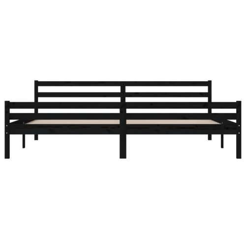 Okvir za krevet od masivnog drva crni 200 x 200 cm - Crna 200 x 200 cm Cijena