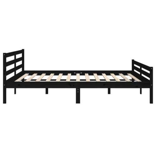 Okvir za krevet od masivnog drva crni 200 x 200 cm - Crna 200 x 200 cm Cijena