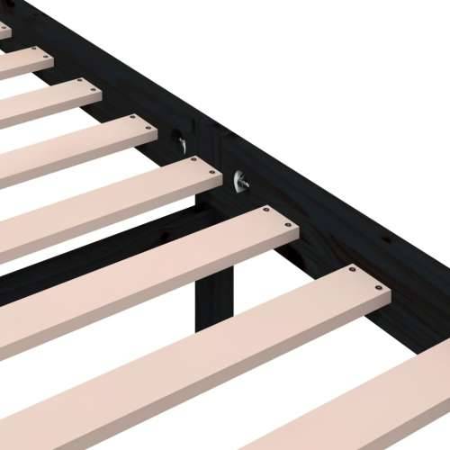 Okvir za krevet od masivnog drva crni 200 x 200 cm - Crna 200 x 200 cm Cijena