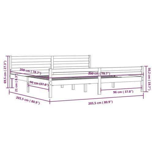 Okvir za krevet od masivnog drva crni 200 x 200 cm - Crna 200 x 200 cm Cijena