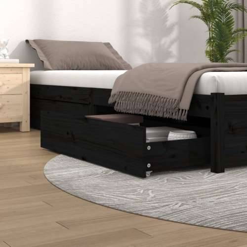 Ladice za krevet 4 kom crne od masivne borovine - Crna 95 x 57 x 18 cm Cijena