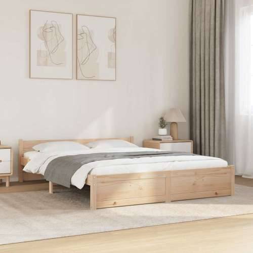 Okvir za krevet od masivnog drva 140 x 190 cm - Prirodna 140 x 190 cm Cijena