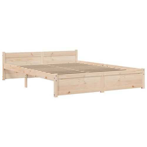 Okvir za krevet od masivnog drva 140 x 190 cm - Prirodna 140 x 190 cm Cijena