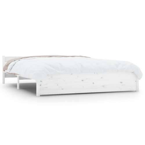 Okvir za krevet od masivnog drva bijeli 140 x 190 cm - Bijela 140 x 190 cm Cijena