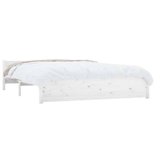 Okvir za krevet od masivnog drva bijeli 140 x 190 cm - Bijela 140 x 190 cm Cijena