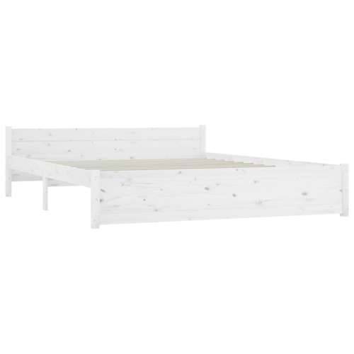 Okvir za krevet od masivnog drva bijeli 140 x 190 cm - Bijela 140 x 190 cm Cijena