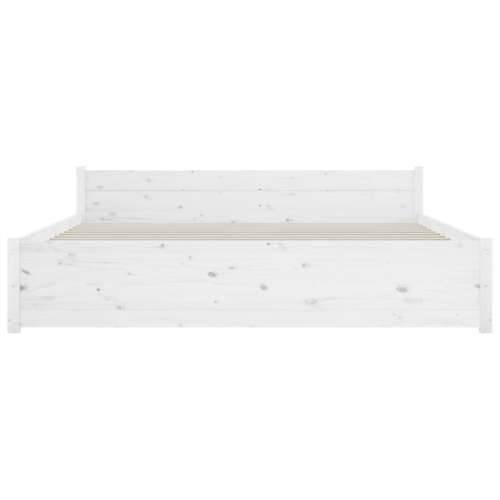 Okvir za krevet od masivnog drva bijeli 140 x 190 cm - Bijela 140 x 190 cm Cijena
