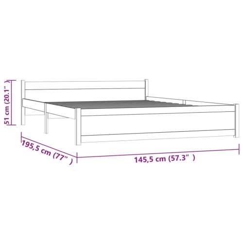 Okvir za krevet od masivnog drva bijeli 140 x 190 cm - Bijela 140 x 190 cm Cijena