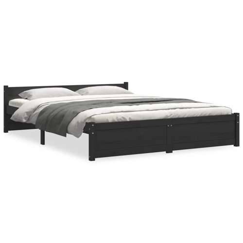 Okvir za krevet od masivnog drva crni 140 x 190 cm - Crna 140 x 190 cm Cijena