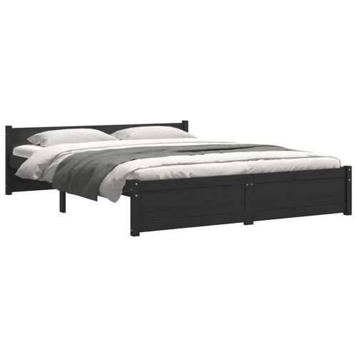 Okvir za krevet od masivnog drva crni 140 x 190 cm - Crna 140 x 190 cm Cijena