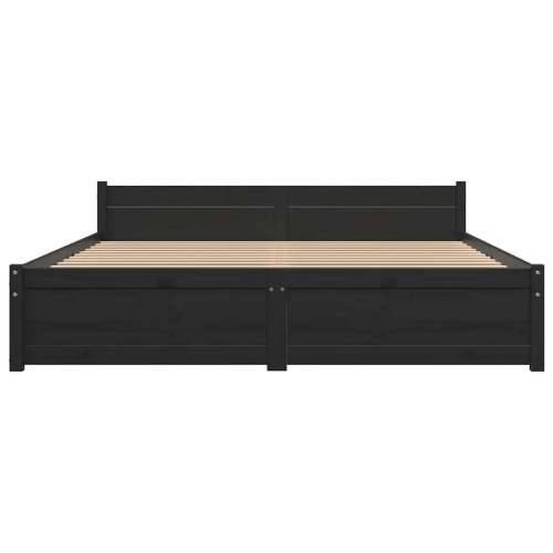 Okvir za krevet od masivnog drva crni 140 x 190 cm - Crna 140 x 190 cm Cijena