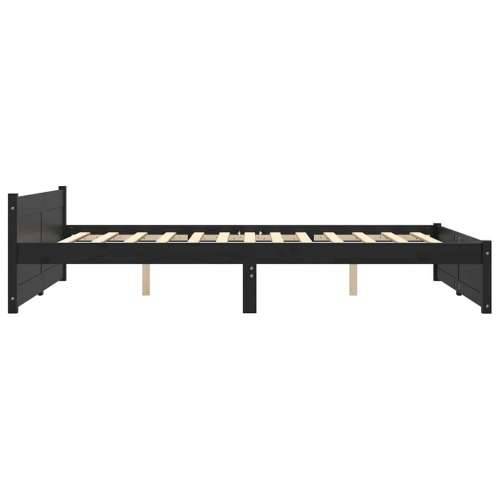 Okvir za krevet od masivnog drva crni 140 x 190 cm - Crna 140 x 190 cm Cijena