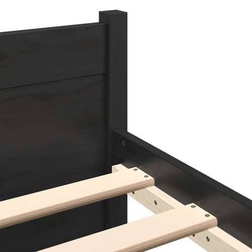 Okvir za krevet od masivnog drva crni 140 x 190 cm - Crna 140 x 190 cm Cijena
