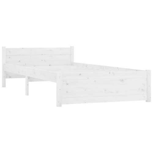 Okvir za krevet od masivnog drva bijeli 90 x 200 cm - Bijela 90 x 200 cm Cijena