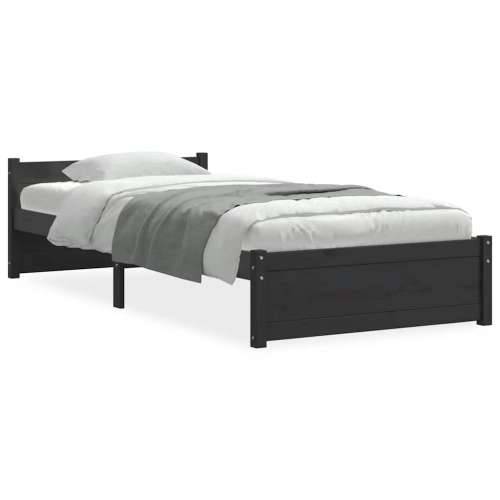 Okvir za krevet od masivnog drva crni 90 x 200 cm - Crna 90 x 200 cm Cijena