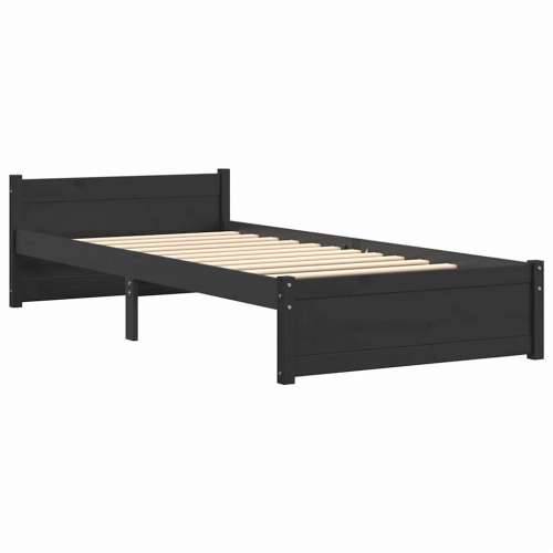 Okvir za krevet od masivnog drva crni 90 x 200 cm - Crna 90 x 200 cm Cijena