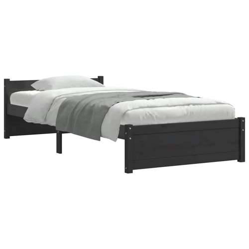 Okvir za krevet od masivnog drva crni 90 x 200 cm - Crna 90 x 200 cm Cijena