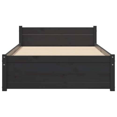 Okvir za krevet od masivnog drva crni 90 x 200 cm - Crna 90 x 200 cm Cijena